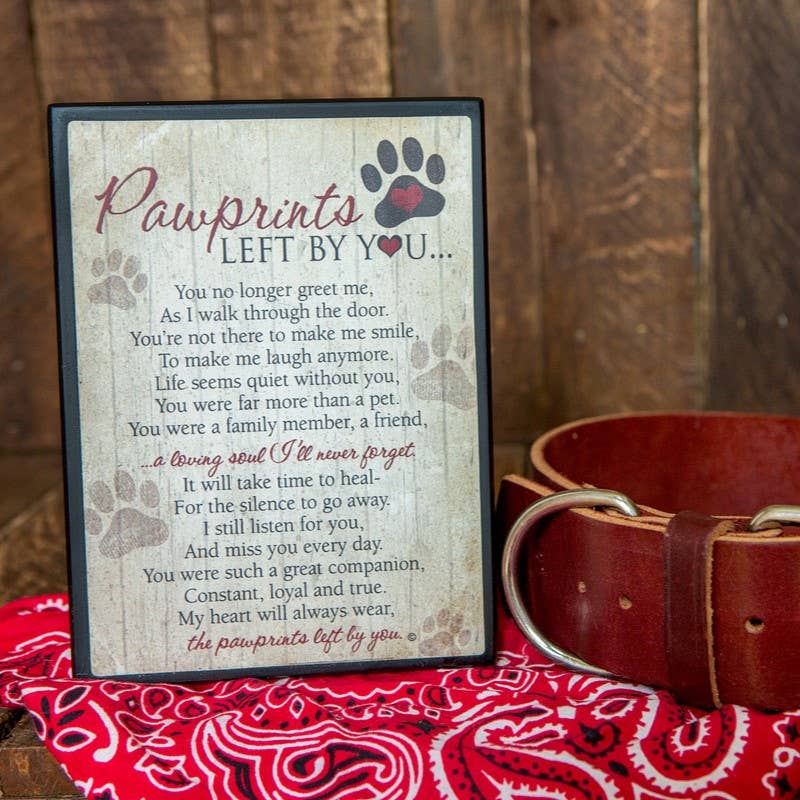 Pawprints Left By You Pet Memorial Wall Plaque