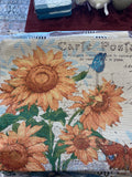 Vintage Floral Canvas Tote Bag Large (Sunflower)