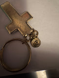 Keychain Cross with small St Anthony medal