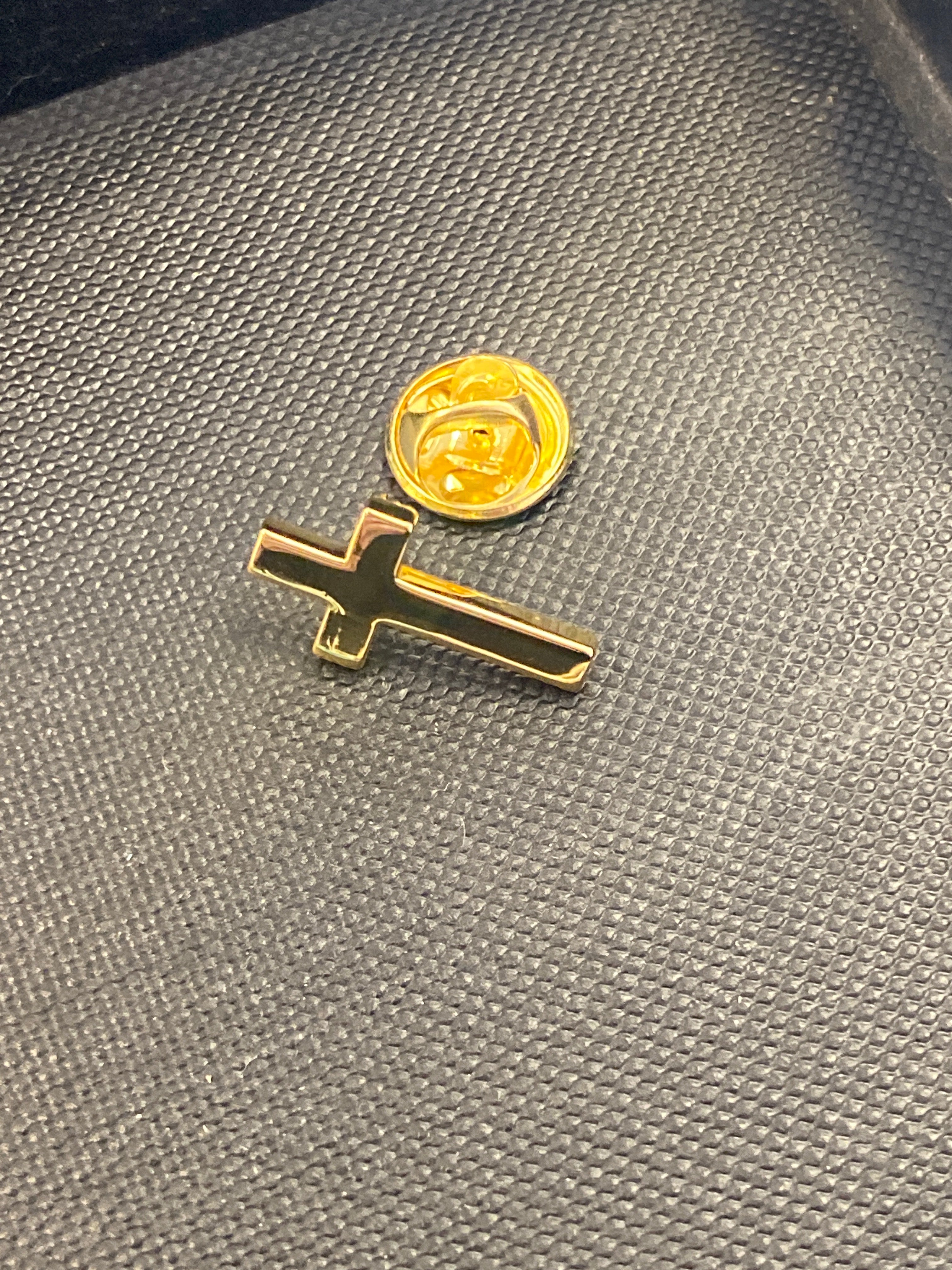 Classic Gold Cross Lapel Pin
