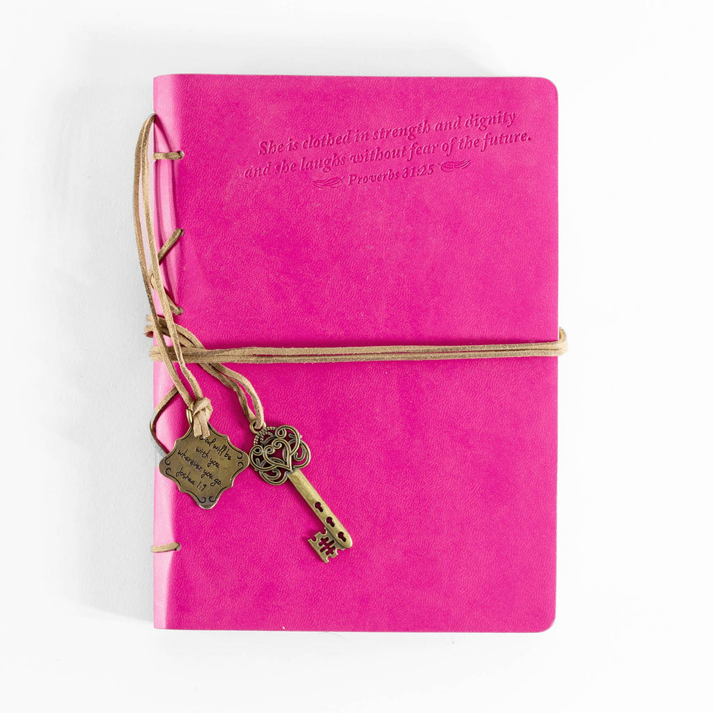Faux Leather Journals: Man Of God With Cross Charm Black