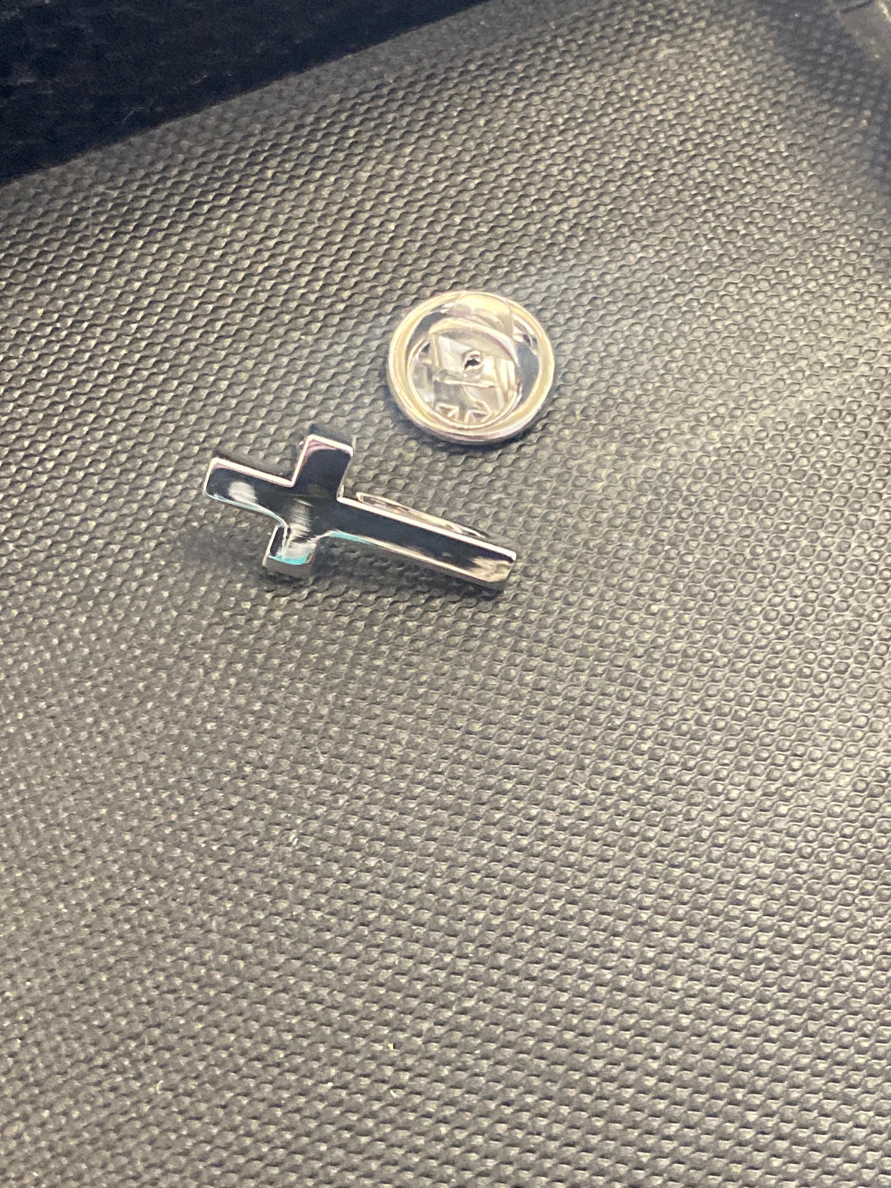 Classic Silver Cross Lapel Pin
