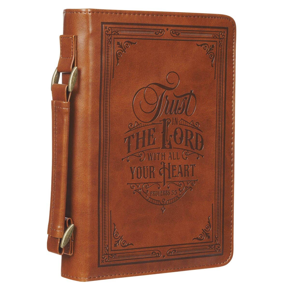 Bible Cover Classic Brown Trust in the Lord Prov. 3:5: Extra Large