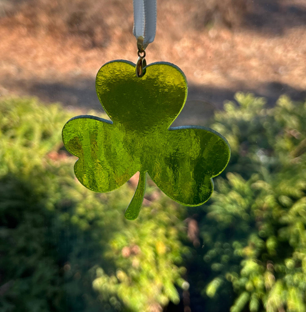 Irish Anniversary or Wedding Gift USA Glass Shamrock