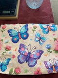 Butterfly Woman's Large Canvas Tote Bag (style 2 Blue)