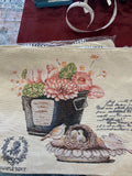 Vintage Floral Canvas Tote Bag (Potted Plants)