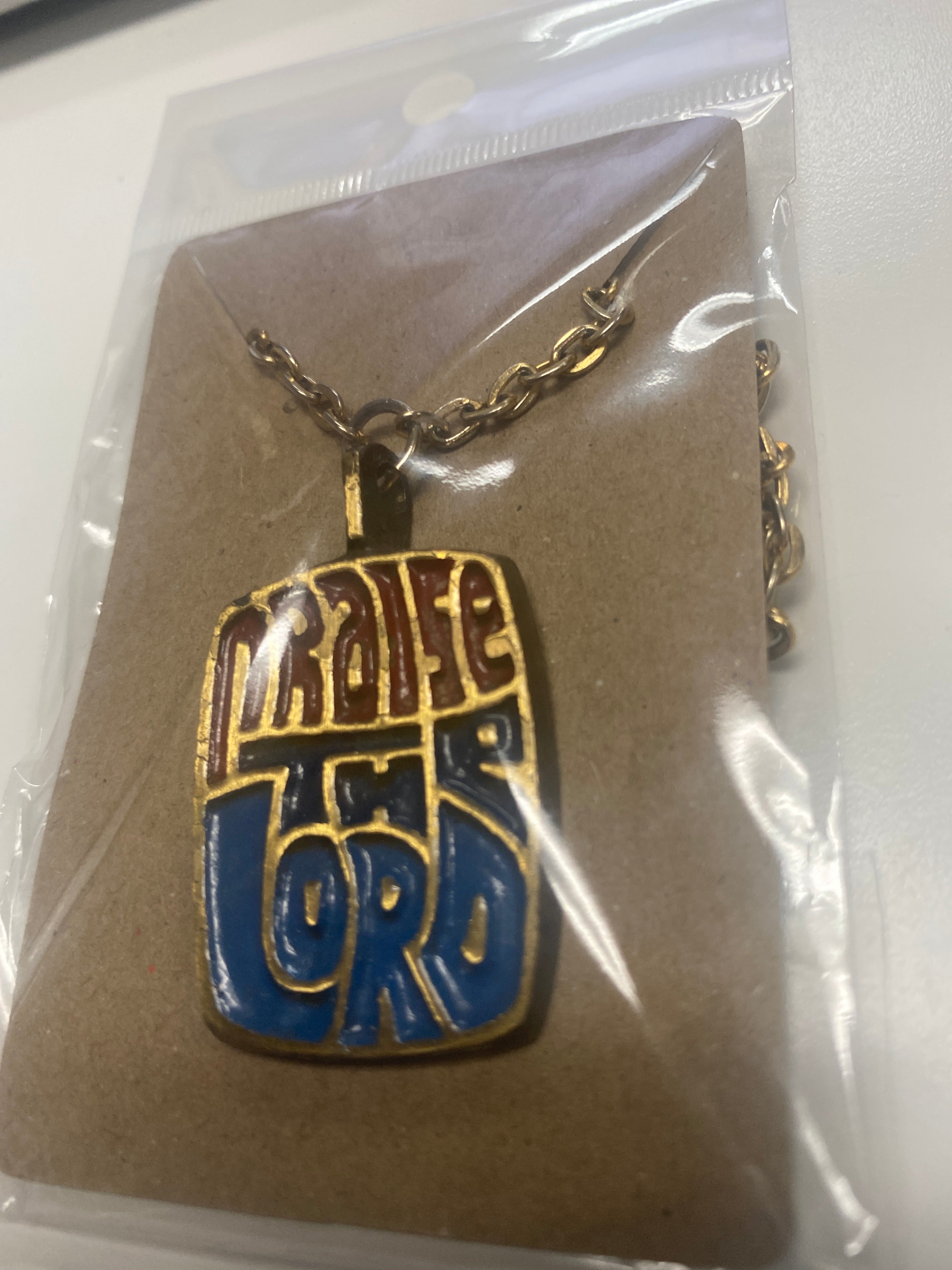 Vintage 1960s Terra Sancta Guild "Praise The Lord" Necklace