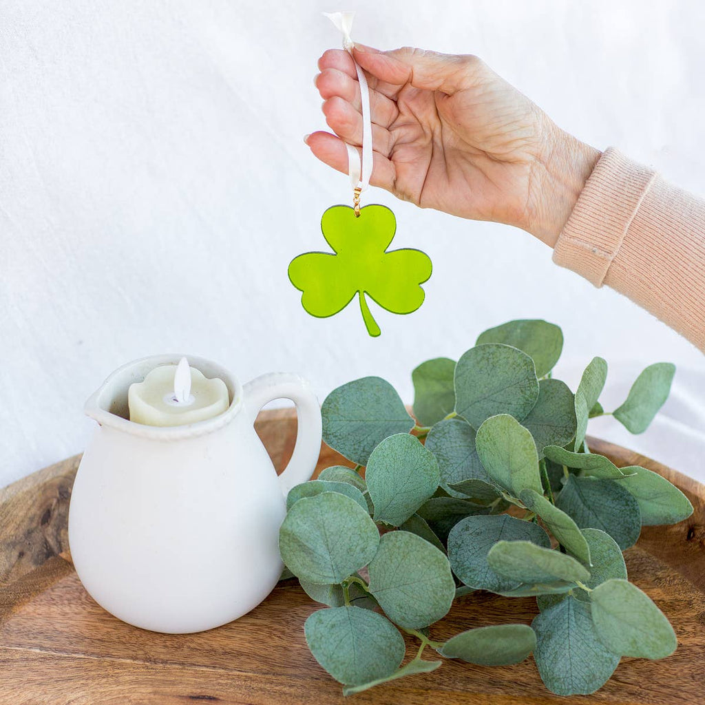 Irish Anniversary or Wedding Gift USA Glass Shamrock