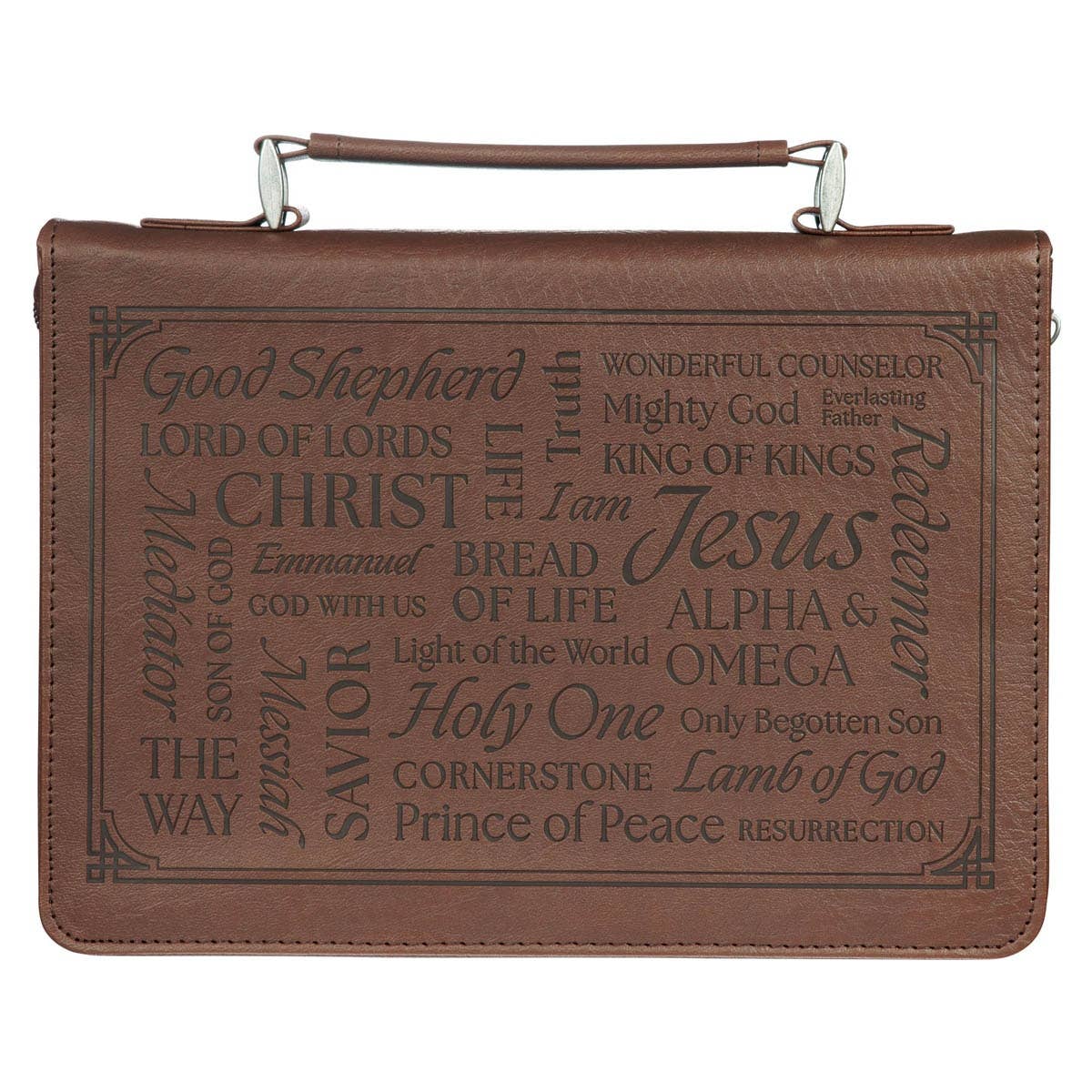 Bible Cover Classic Brown Names of Jesus Isa. 9:6 L: Large