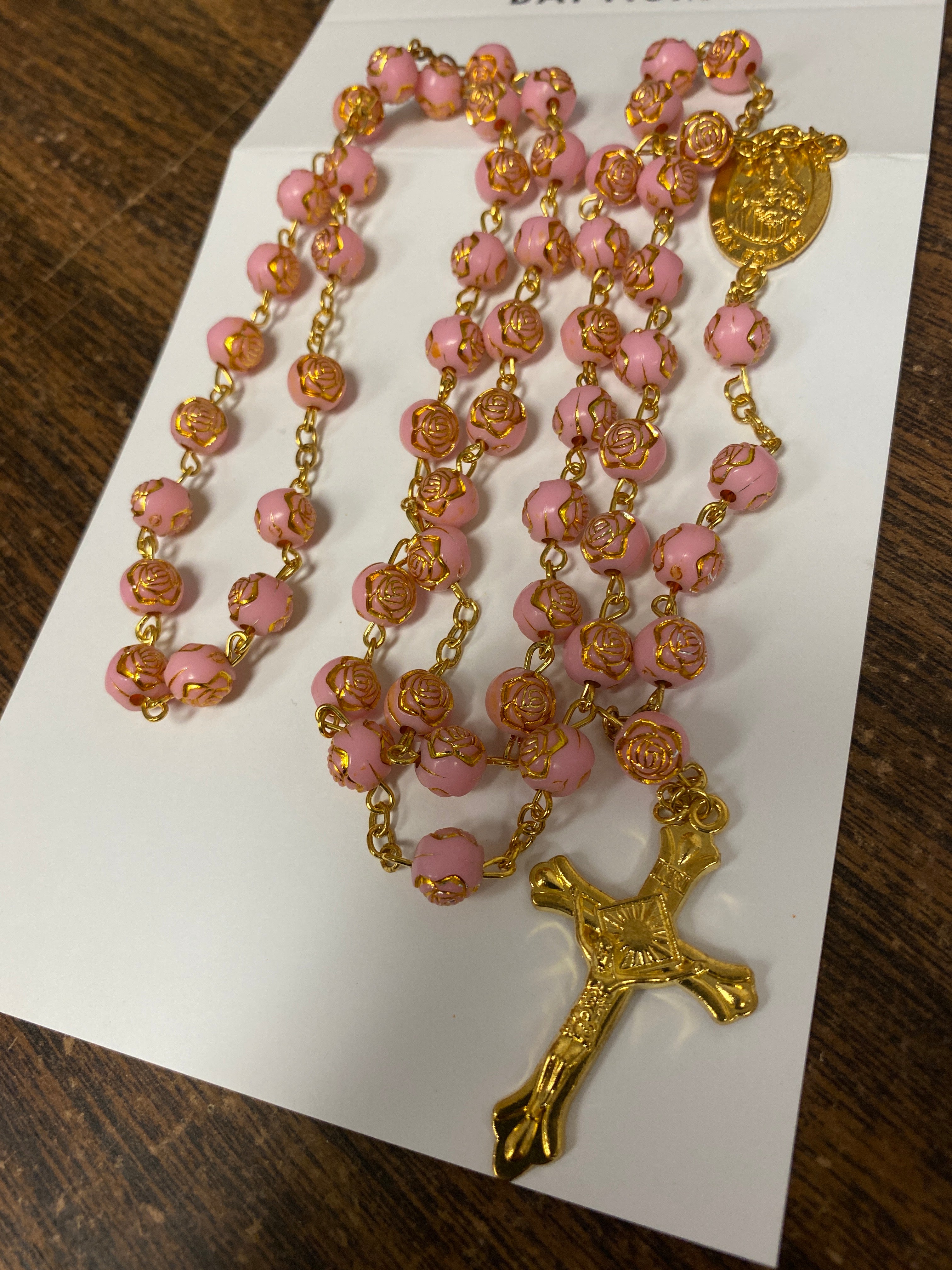 Saint Therese De Lisieux Pink Rose Rosary
