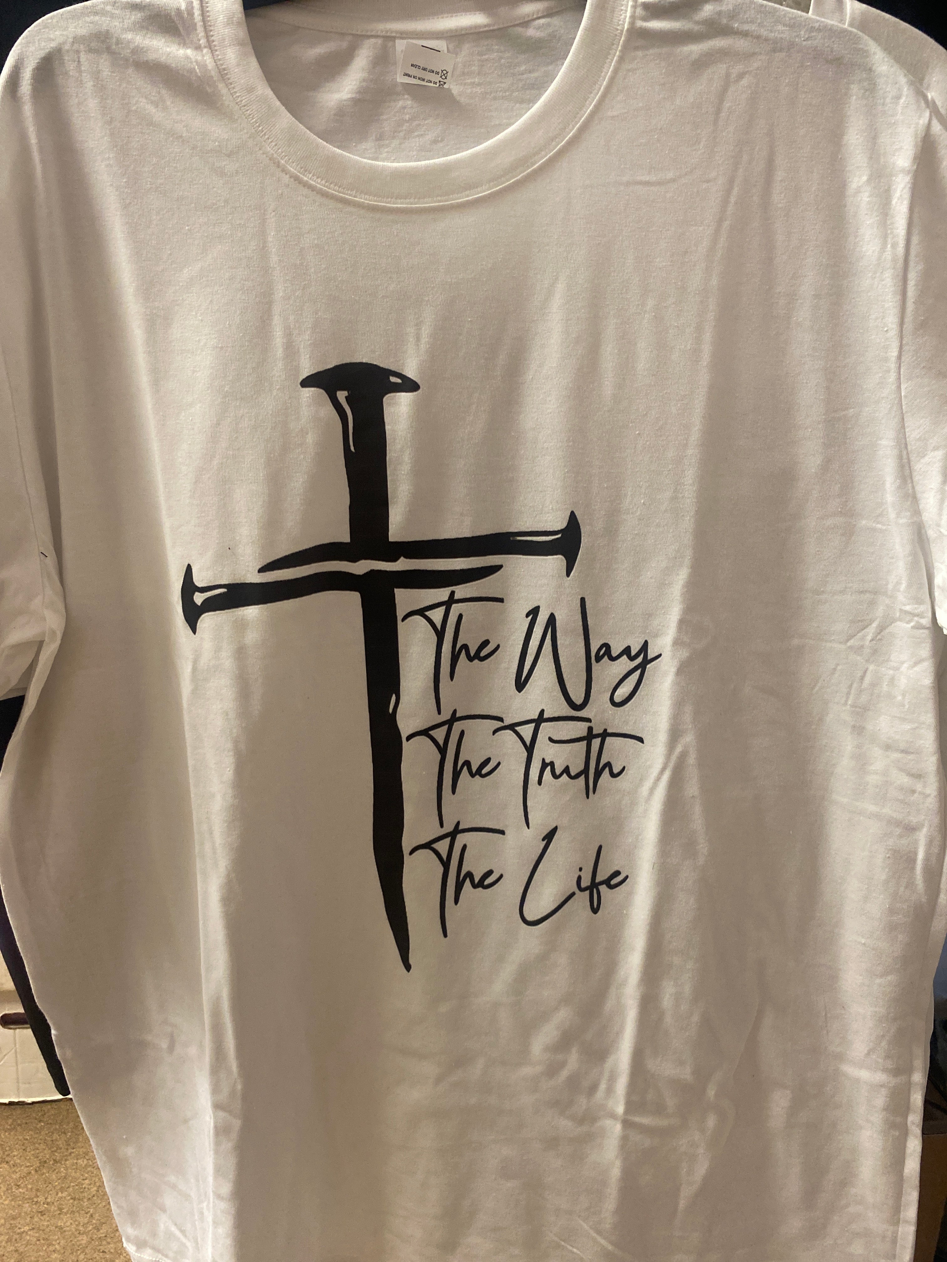 White The Way The Truth The Life T-Shirt Size X-L