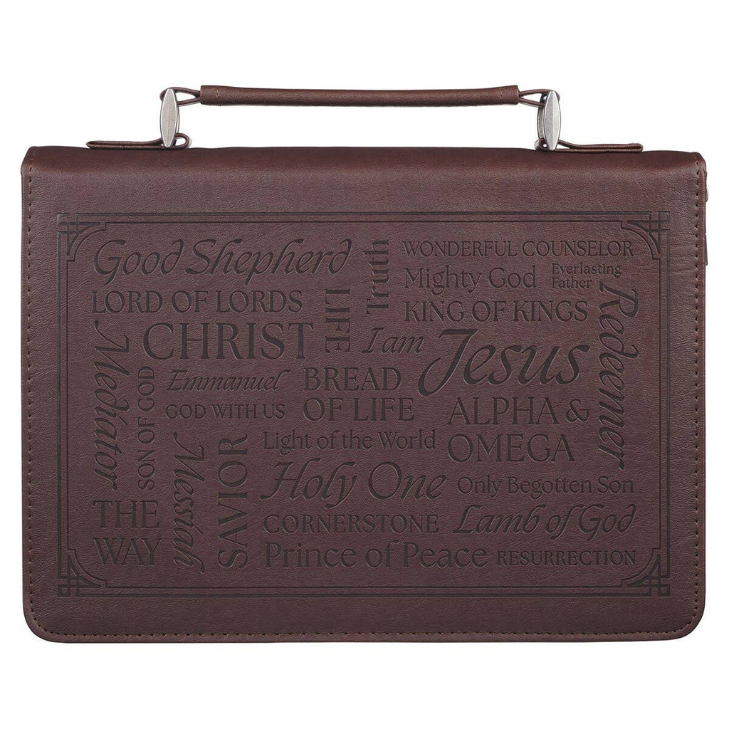 Bible Cover Classic Brown Names of Jesus Isa. 9:6 L: Large