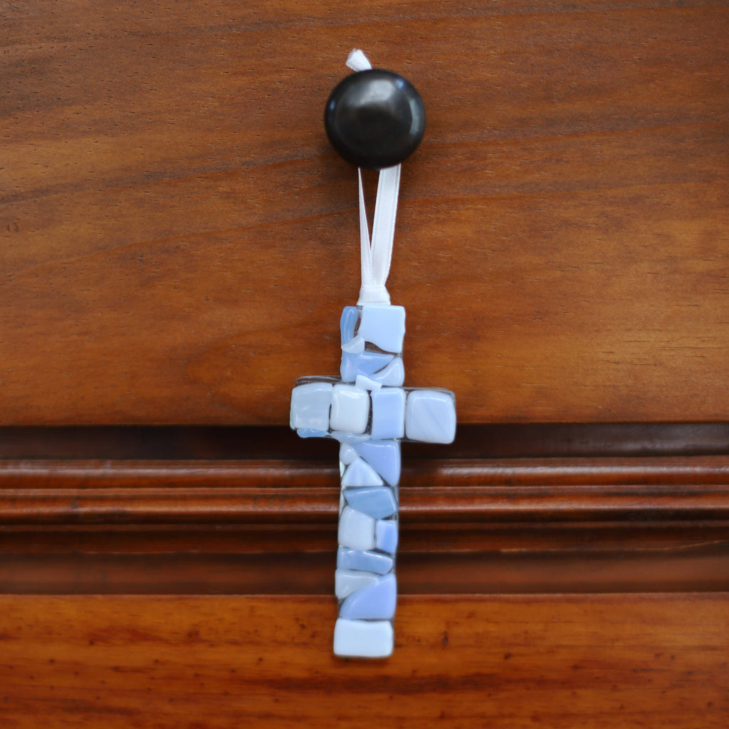 First Communion Gift Cross For Boy: USA Handmade Glass