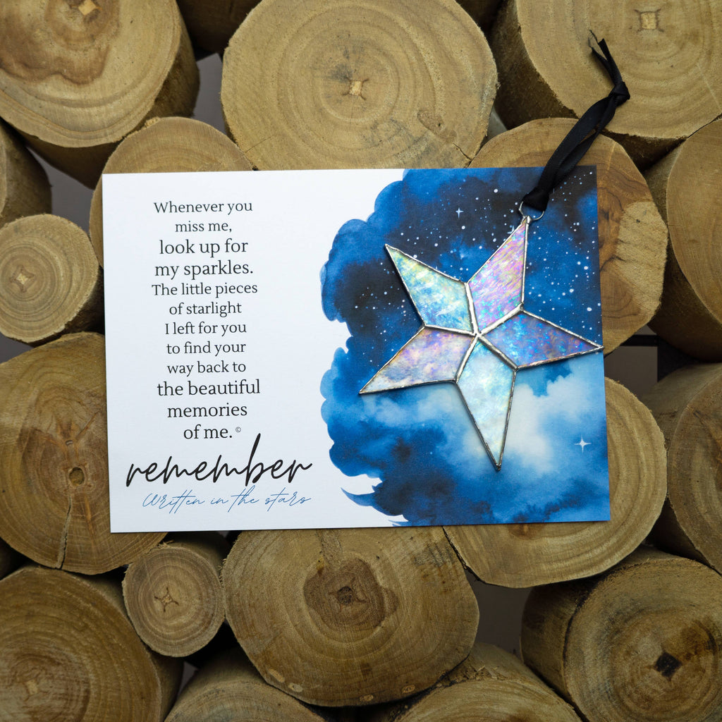 Written in Stars Remembered Memorial Gift  Glass Star