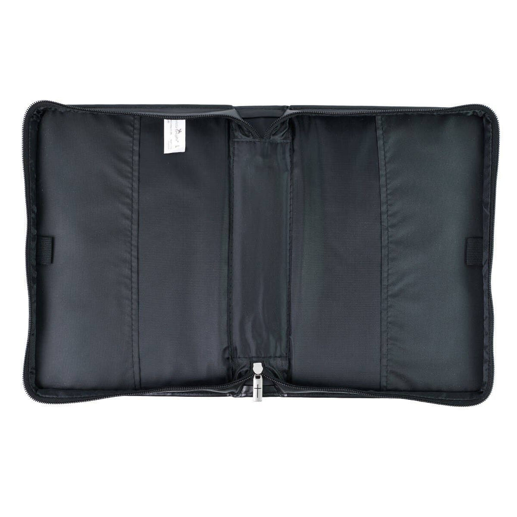 Bible Cover Classic Black/Gray Be Strong Josh. 1:9: Large