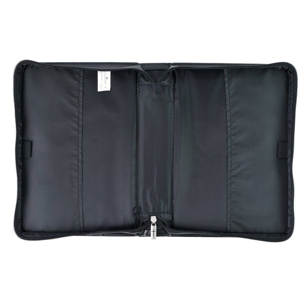 Bible Cover Classic Black/Gray Be Strong Josh. 1:9: Large