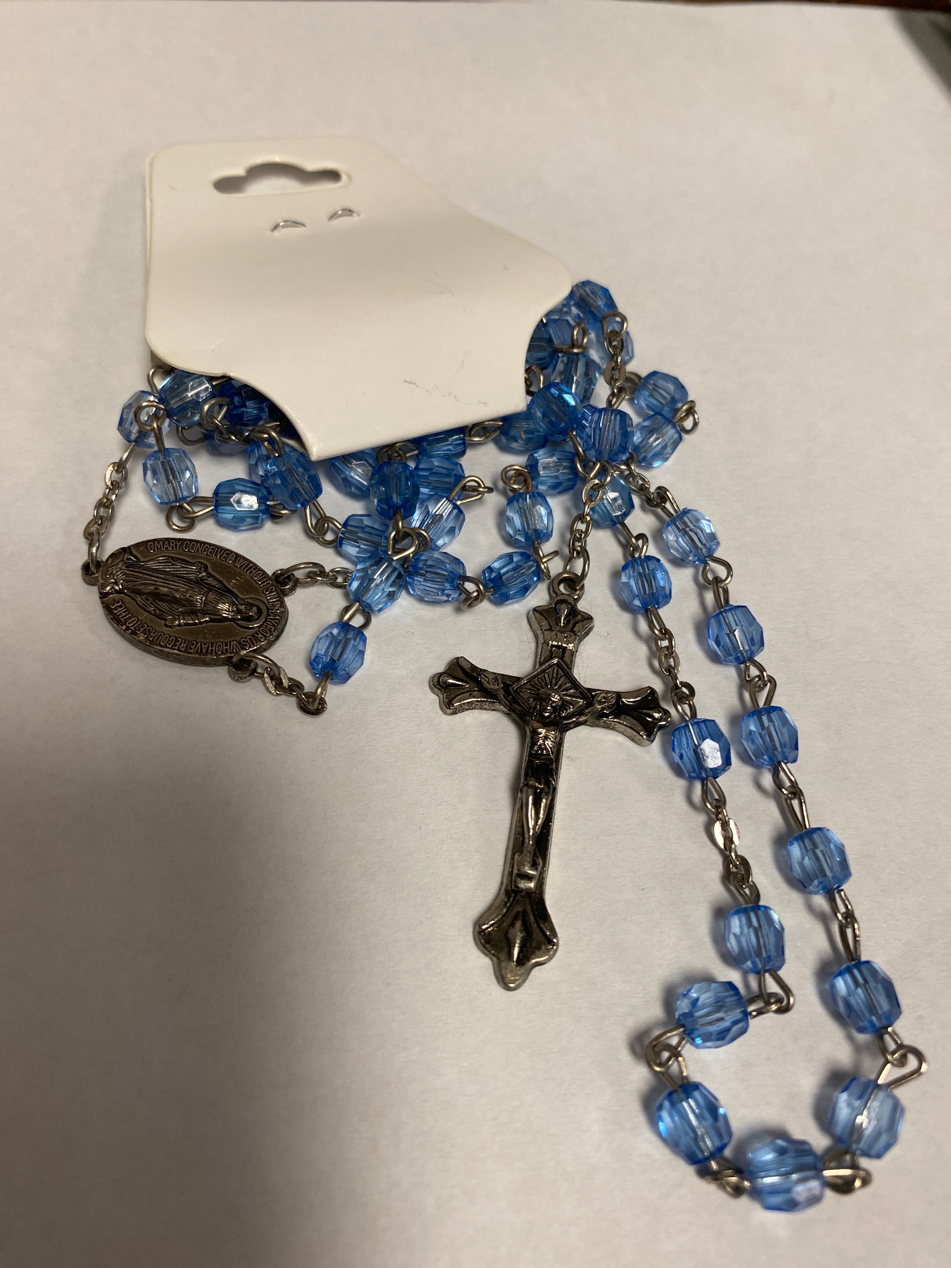 Vintage Rosary Light Blue