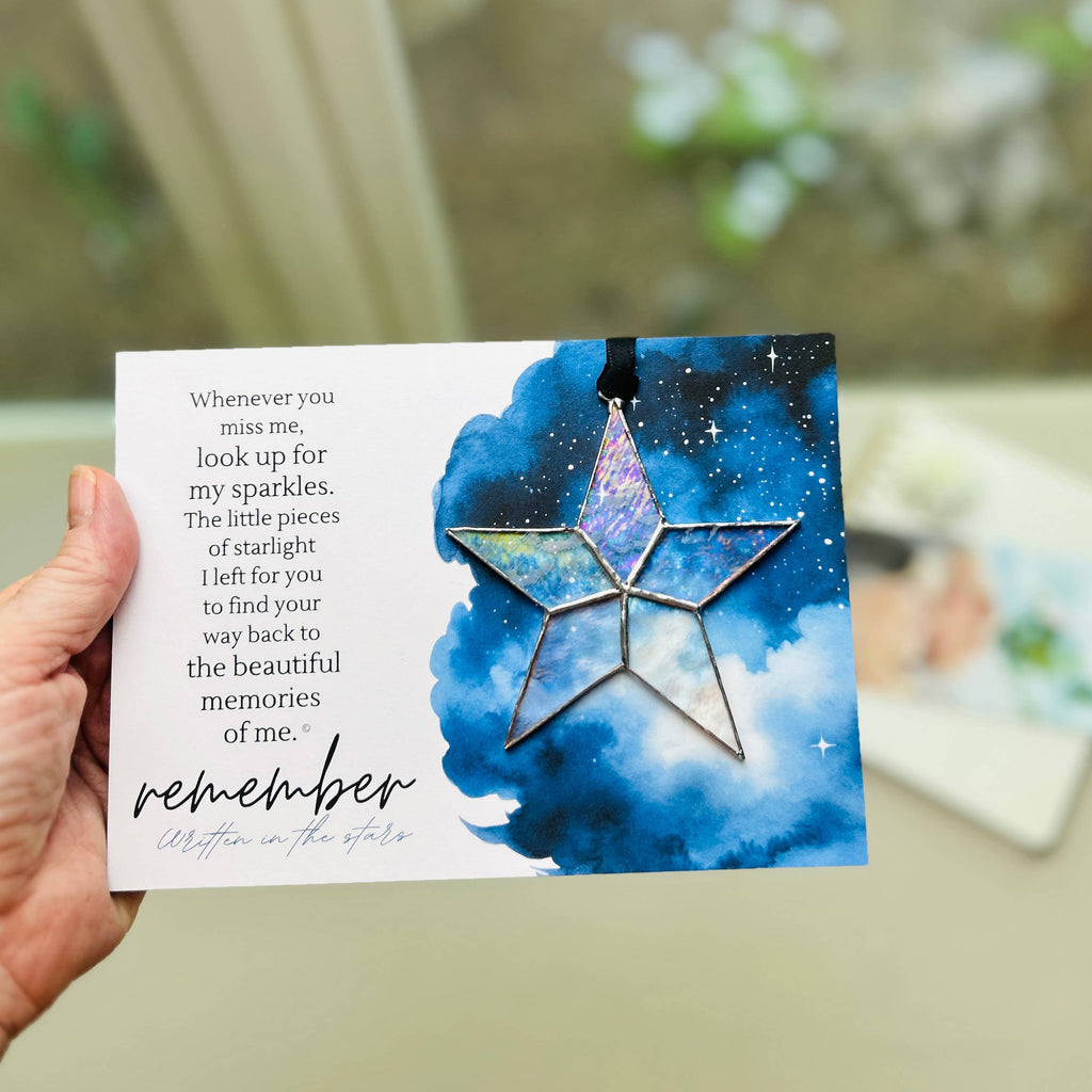 Written in Stars Remembered Memorial Gift  Glass Star