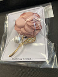 Elegant Fabric Pink Rose Brooch