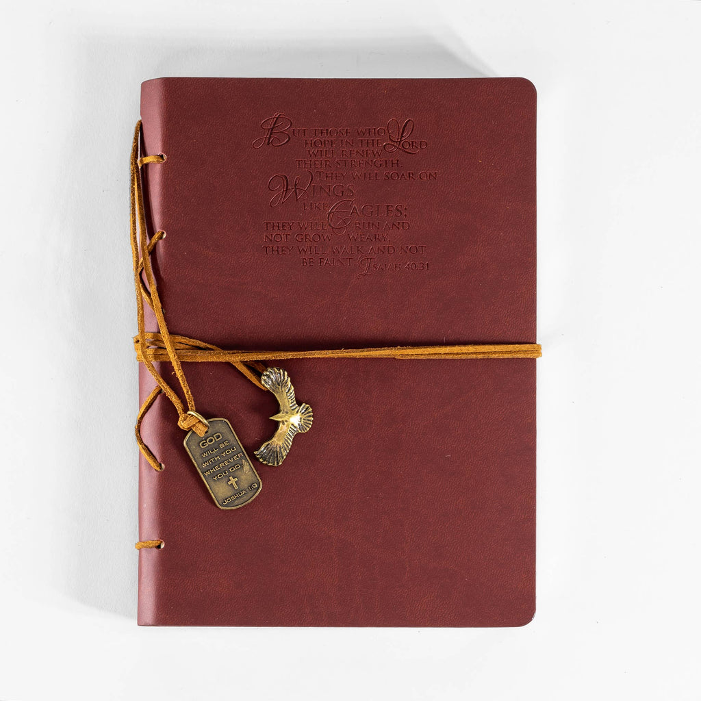 Faux Leather Journals: Man Of God With Cross Charm Black