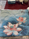 Vintage Floral Canvas Tote Bag (Moonlight Over The Lotus Pond)