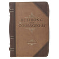 Be Strong & Courageous Portfolio Faux Leather Bible Cover: Large