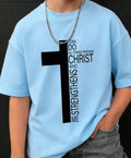Tween Boys I Can Do All Things Through Christ Baby Blue T-Shirt