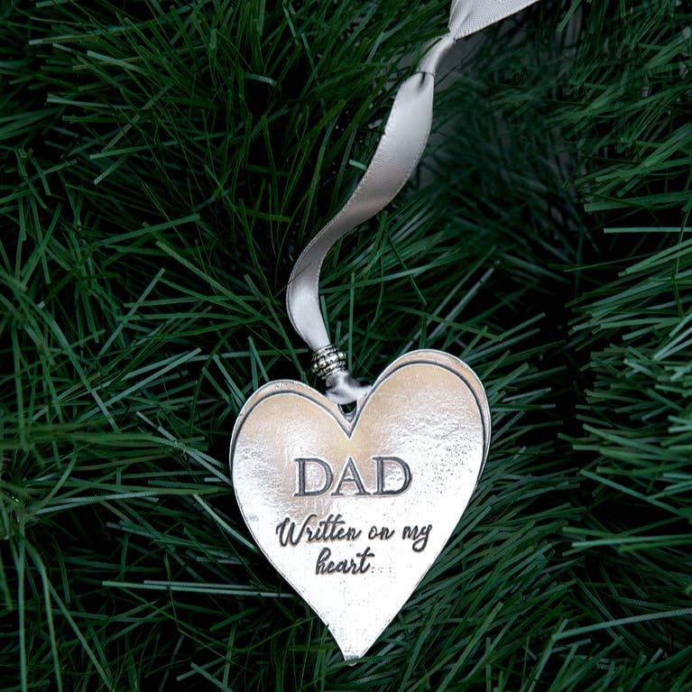 Loss of Dad Memorial Ornament: Handmade USA Pewter