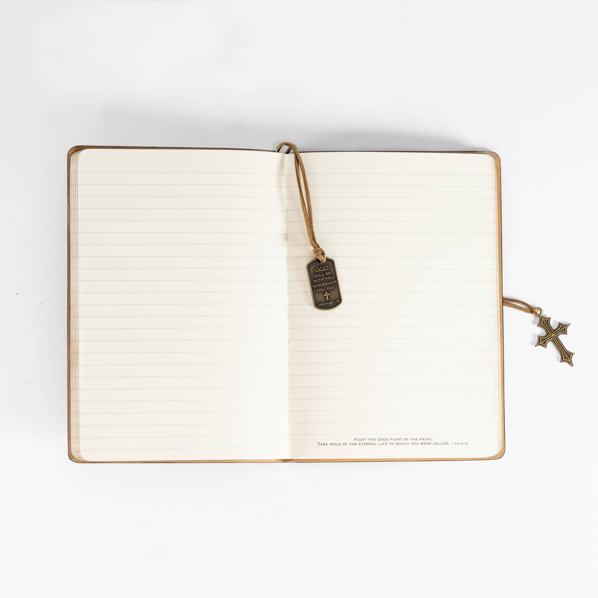 Faux Leather Journals: Man Of God With Cross Charm Black