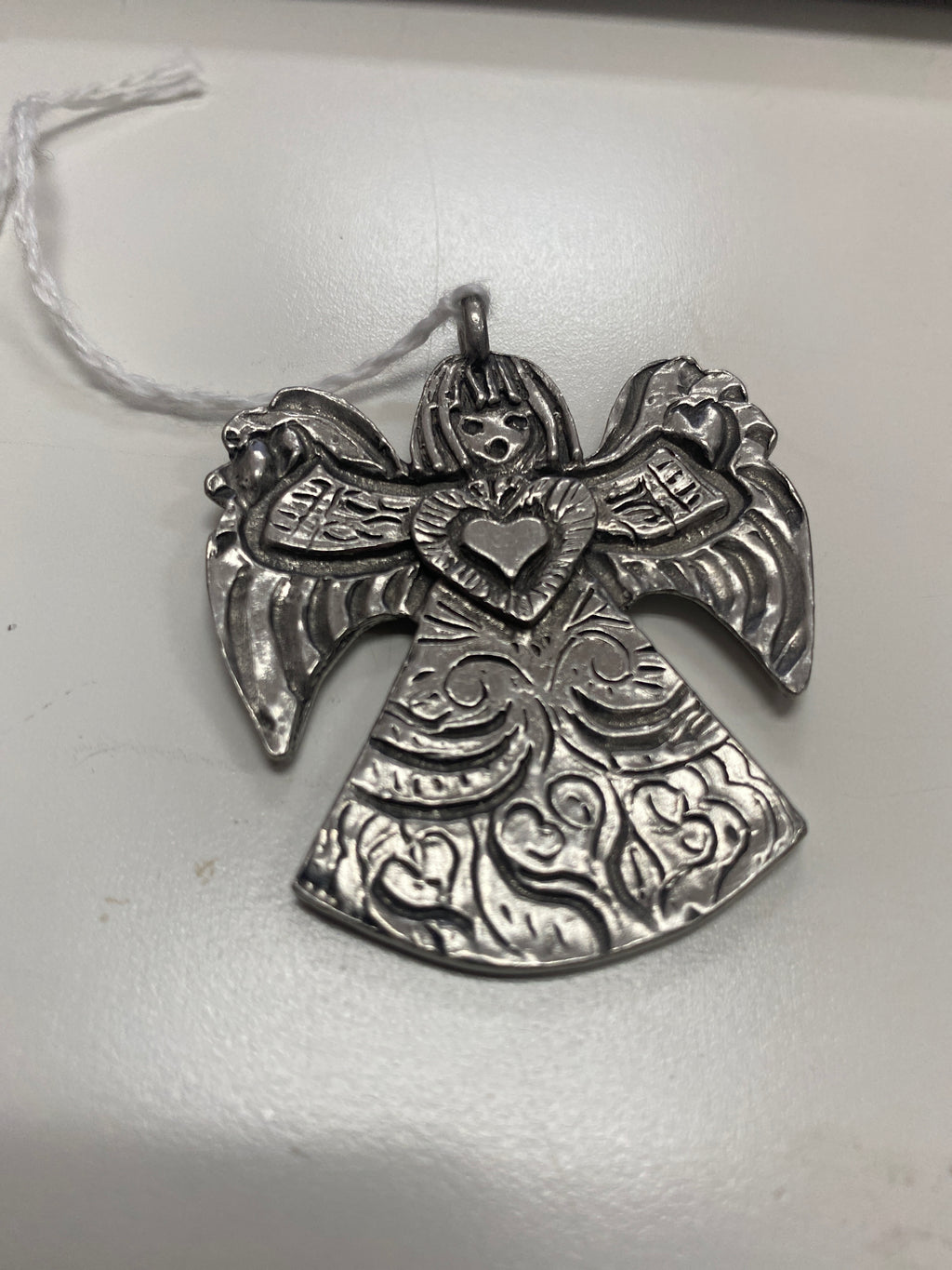 Marcie Pewter Angel -Signed "Charity" Pendant
