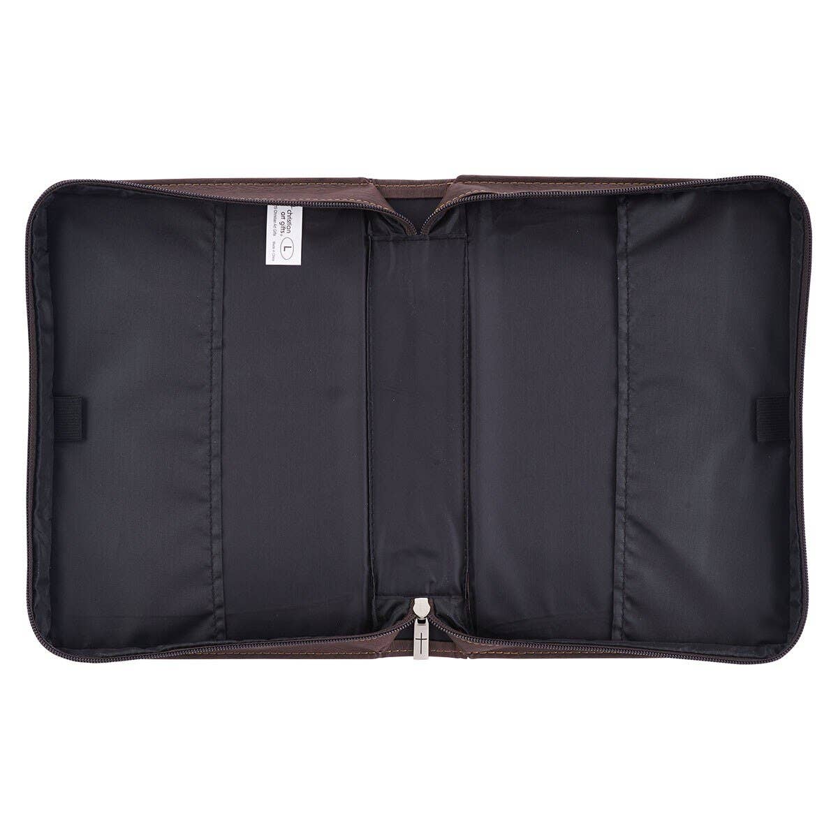Be Strong & Courageous Portfolio Faux Leather Bible Cover: Large
