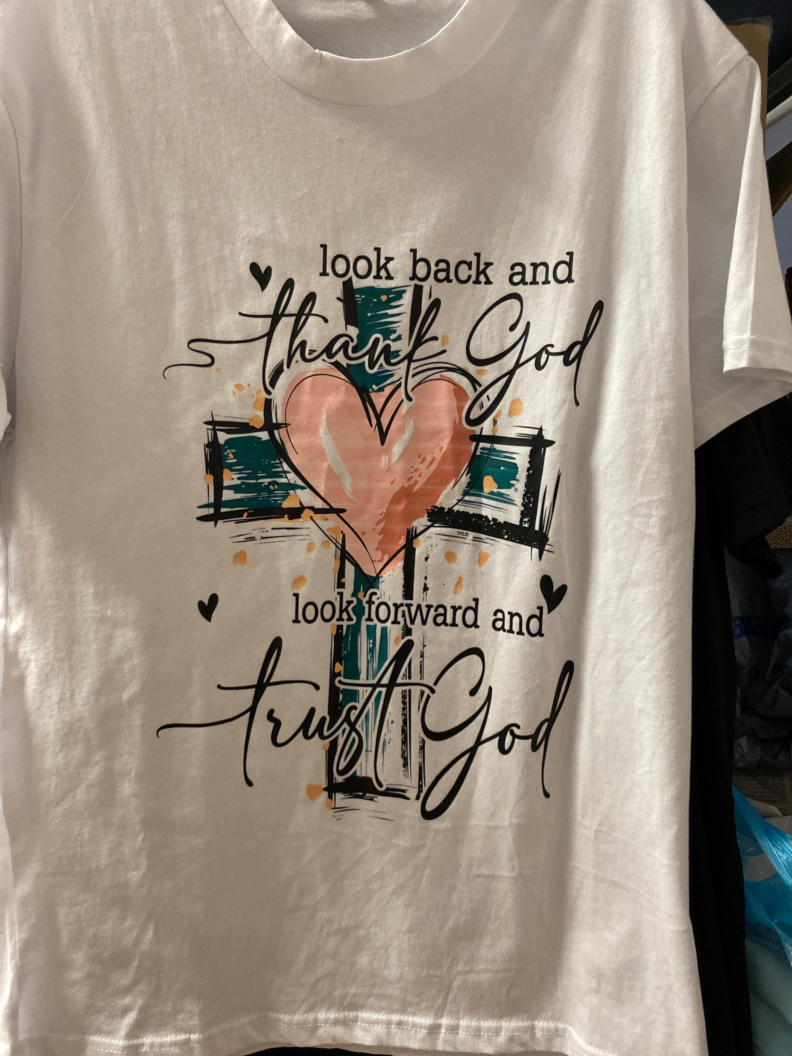 Look Back Thank God T-Shirt Size Medium