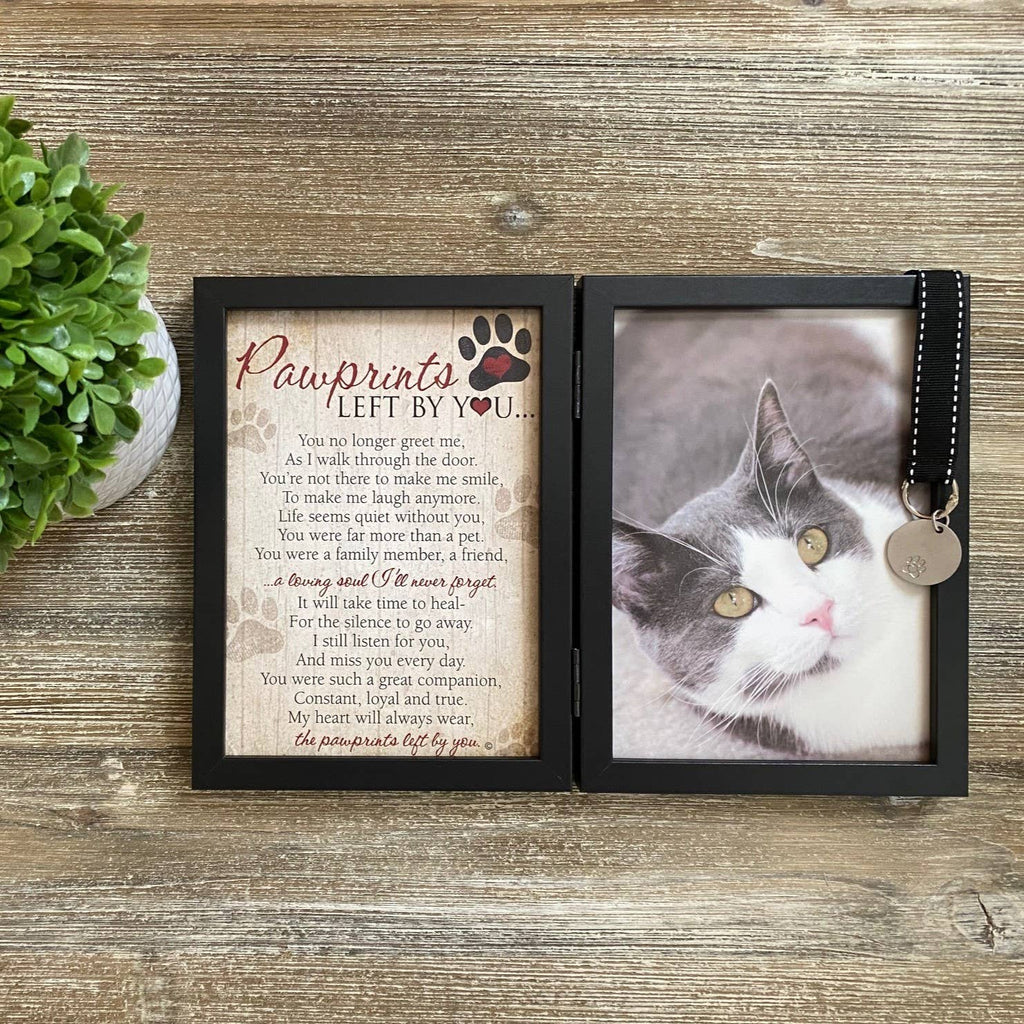Pawprints Left By You Cat Loss Memorial Frame w/Tag
