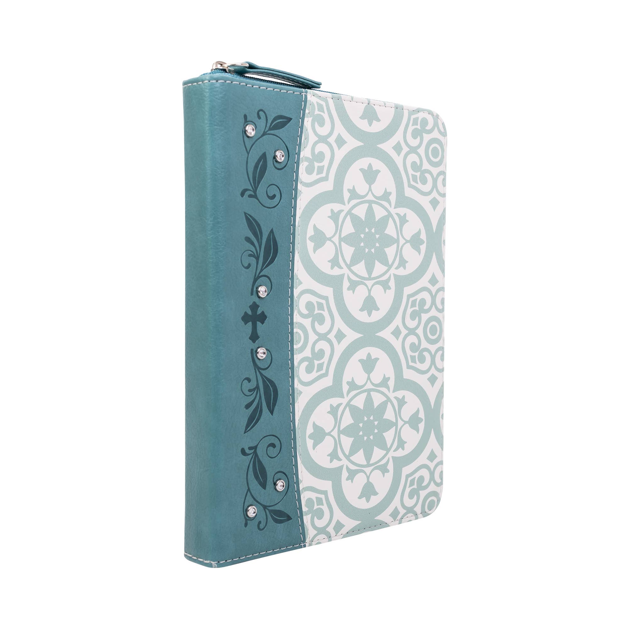 Zippered Journal: Teal tile w/Gem