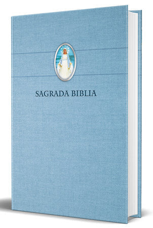 Biblia Católica en español con Virgen Milagrosa en cubierta / Catholic Bible in Spanish Hardcover, Blue
