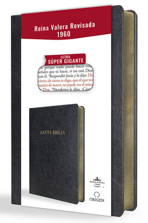Biblia Reina Valera Revisada 1960 letra súper gigante, símil piel negro
