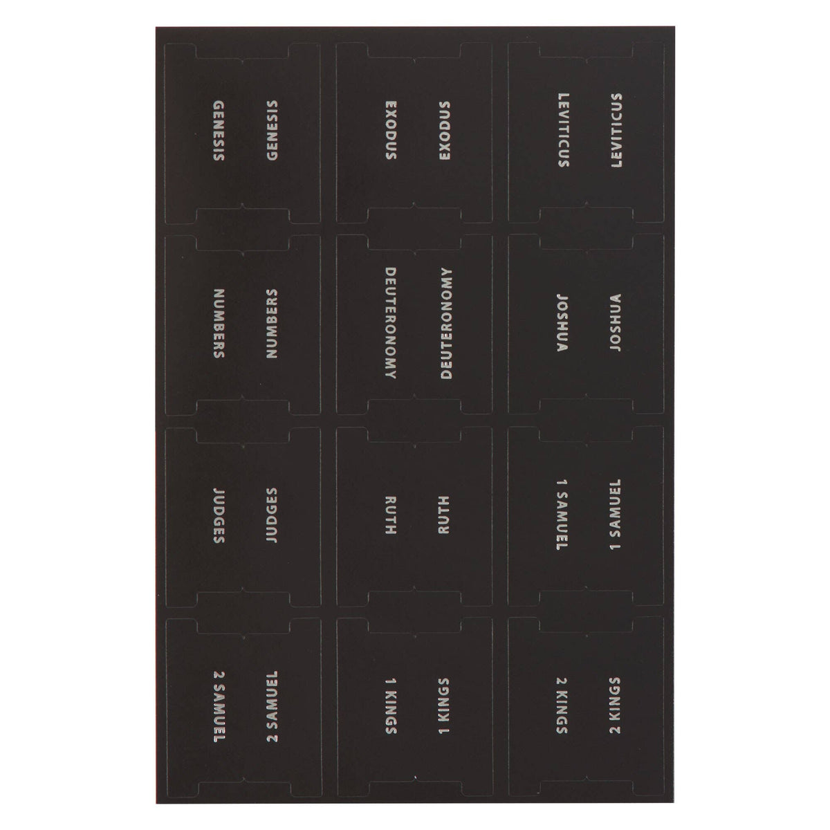 Bible Indexing Tabs Black w/Silver Foil