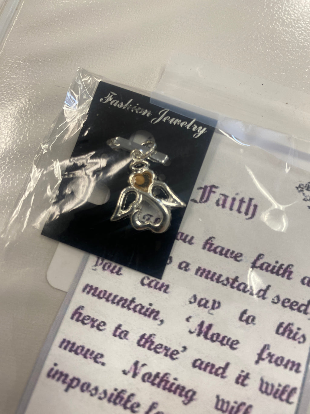 Faith Mustard Seed Angel Pendant