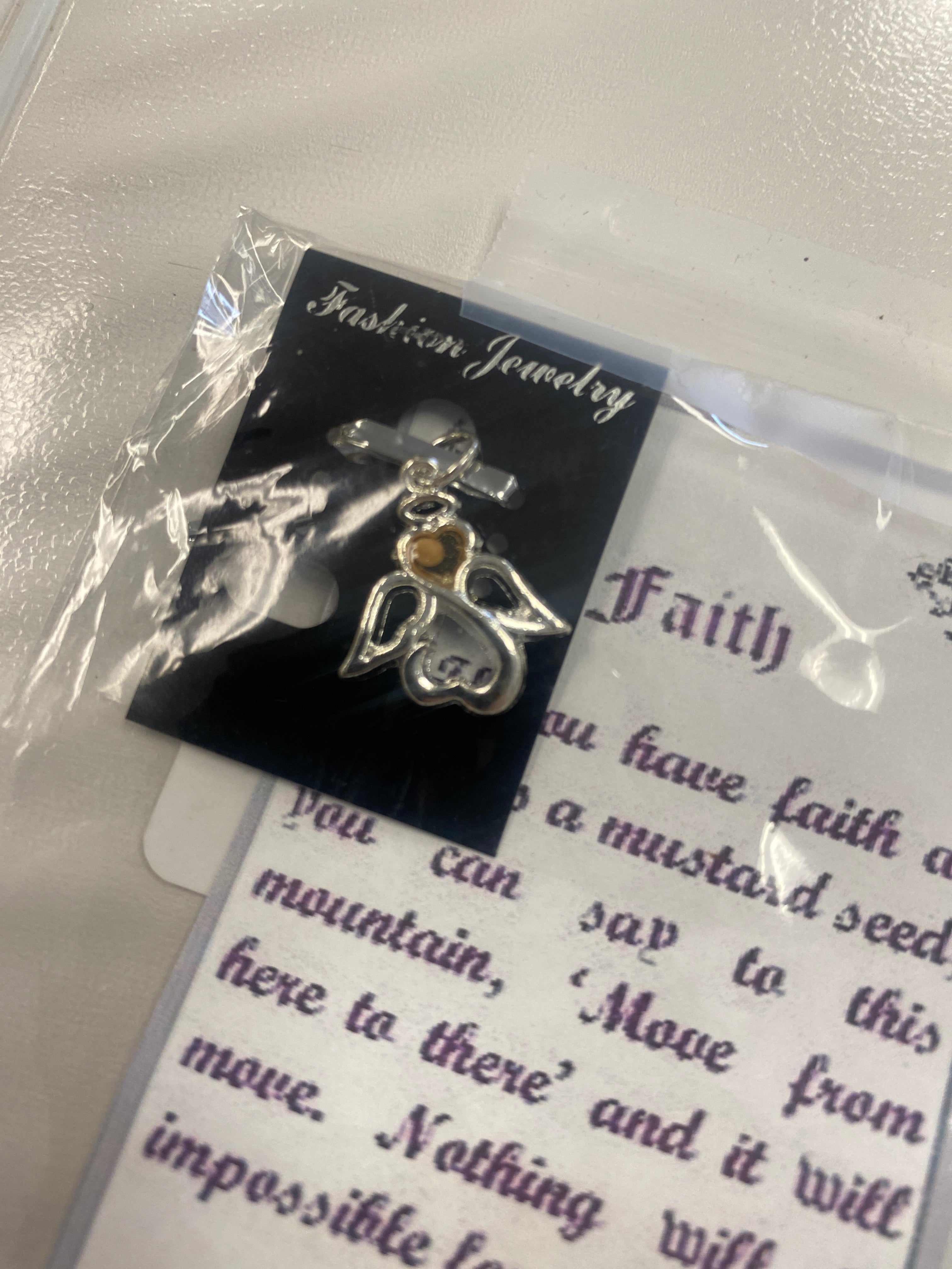 Faith Mustard Seed Angel Pendant