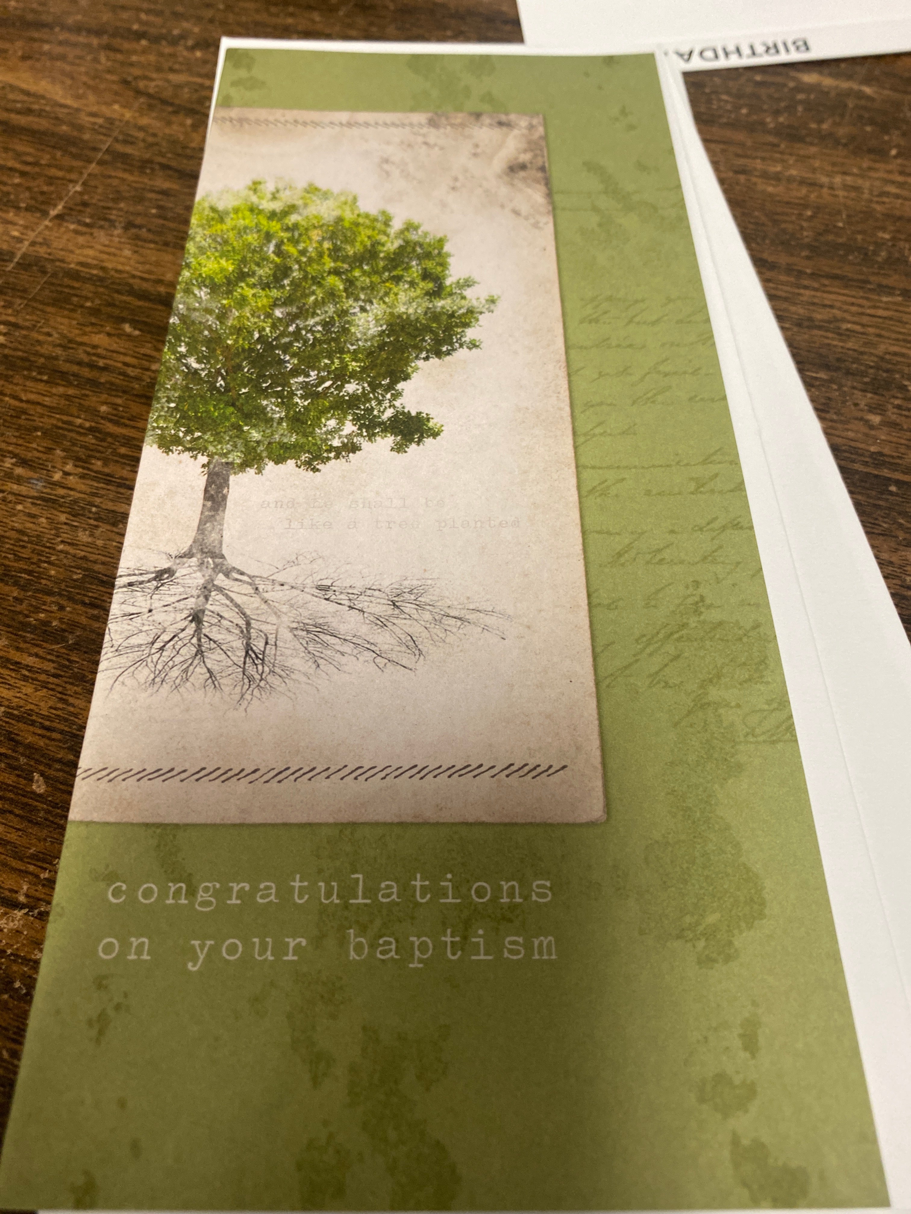Like A Tree Baptism Greeting Card