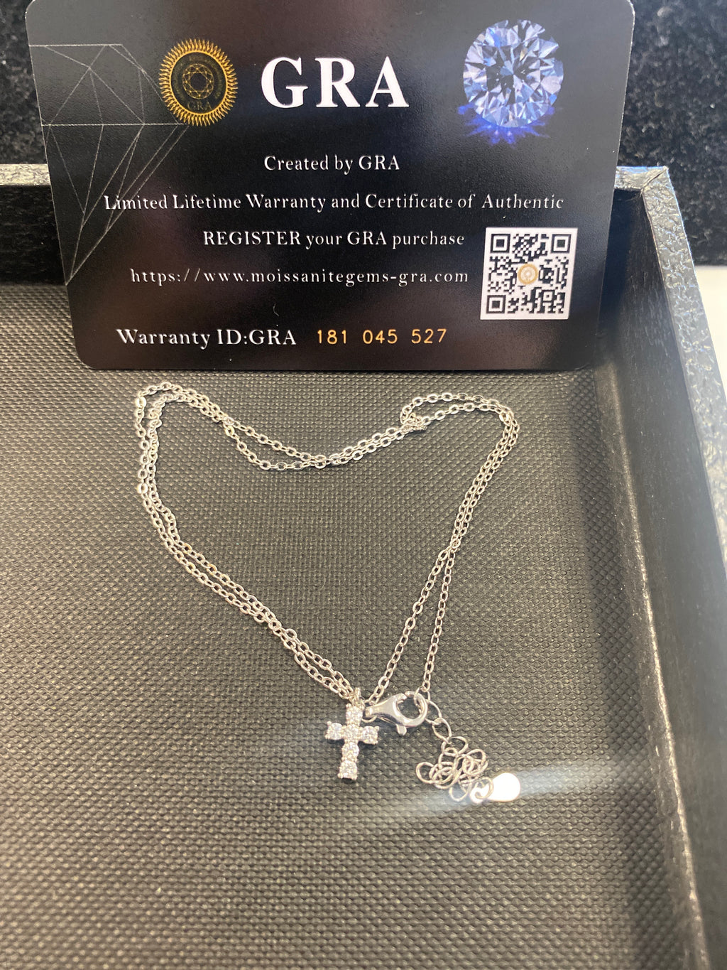 Sterling Silver Moissanite Cross Pendant Necklace