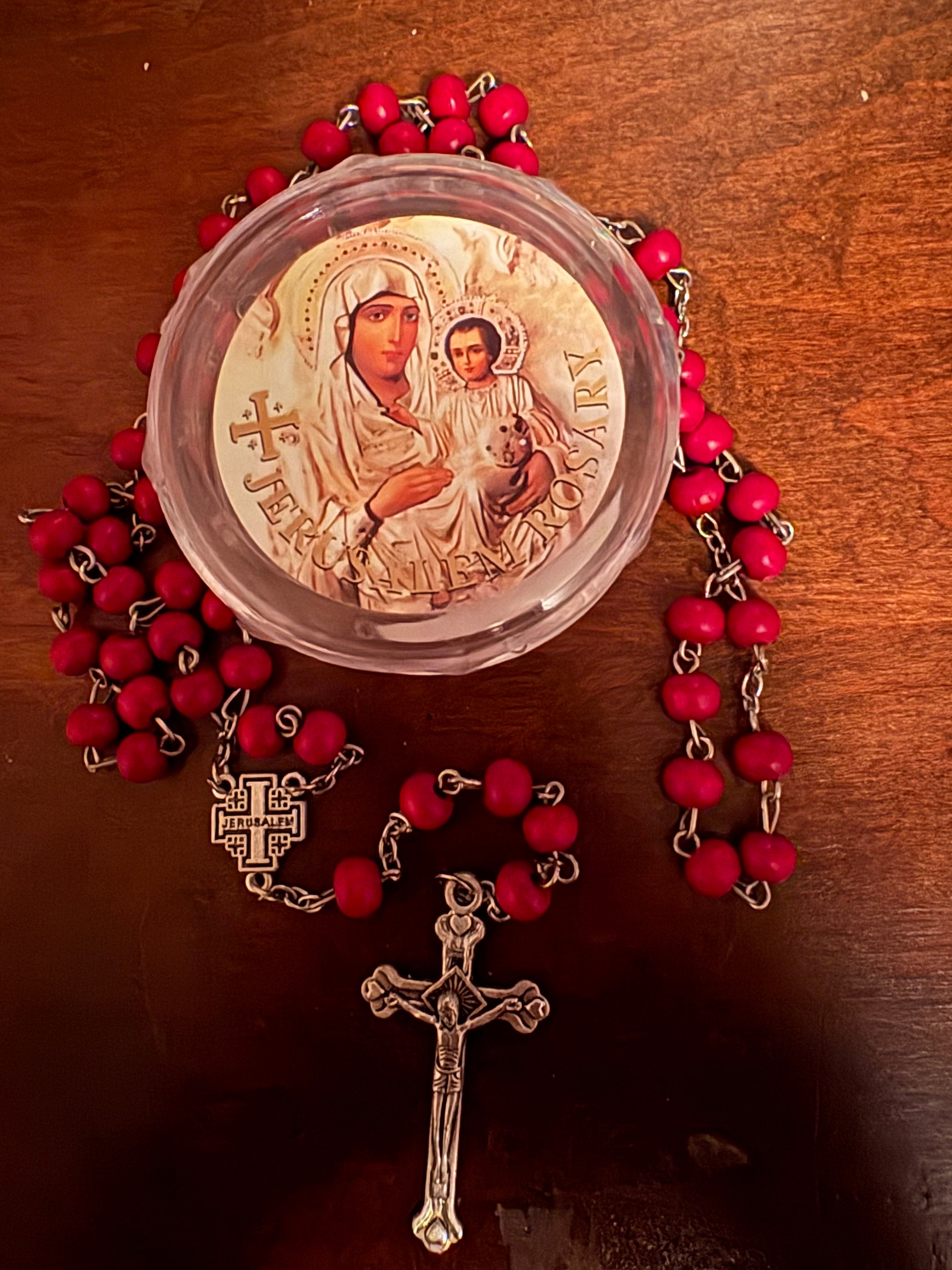 Jerusalem Rose Scented Wooden Bead Rosary