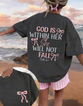 Tween Girls God Is Within Her Dark Grey T-Shirt