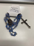 Miraculous Mary Faux Sapphire Rosary