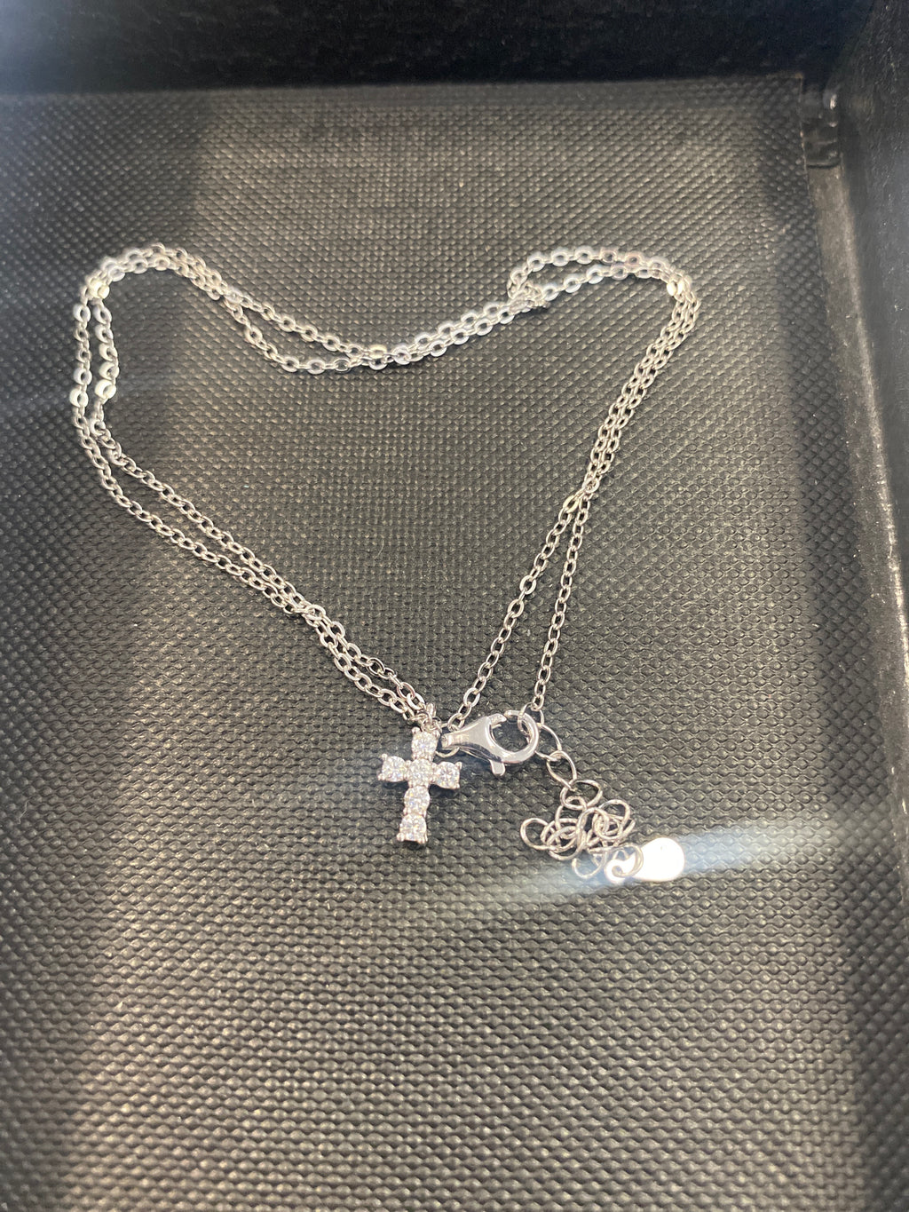 Sterling Silver Moissanite Cross Pendant Necklace