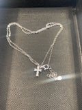 Sterling Silver Moissanite Cross Pendant Necklace