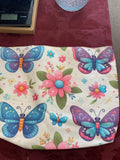 Butterfly Woman's Large Canvas Tote Bag (style 1 Purple)