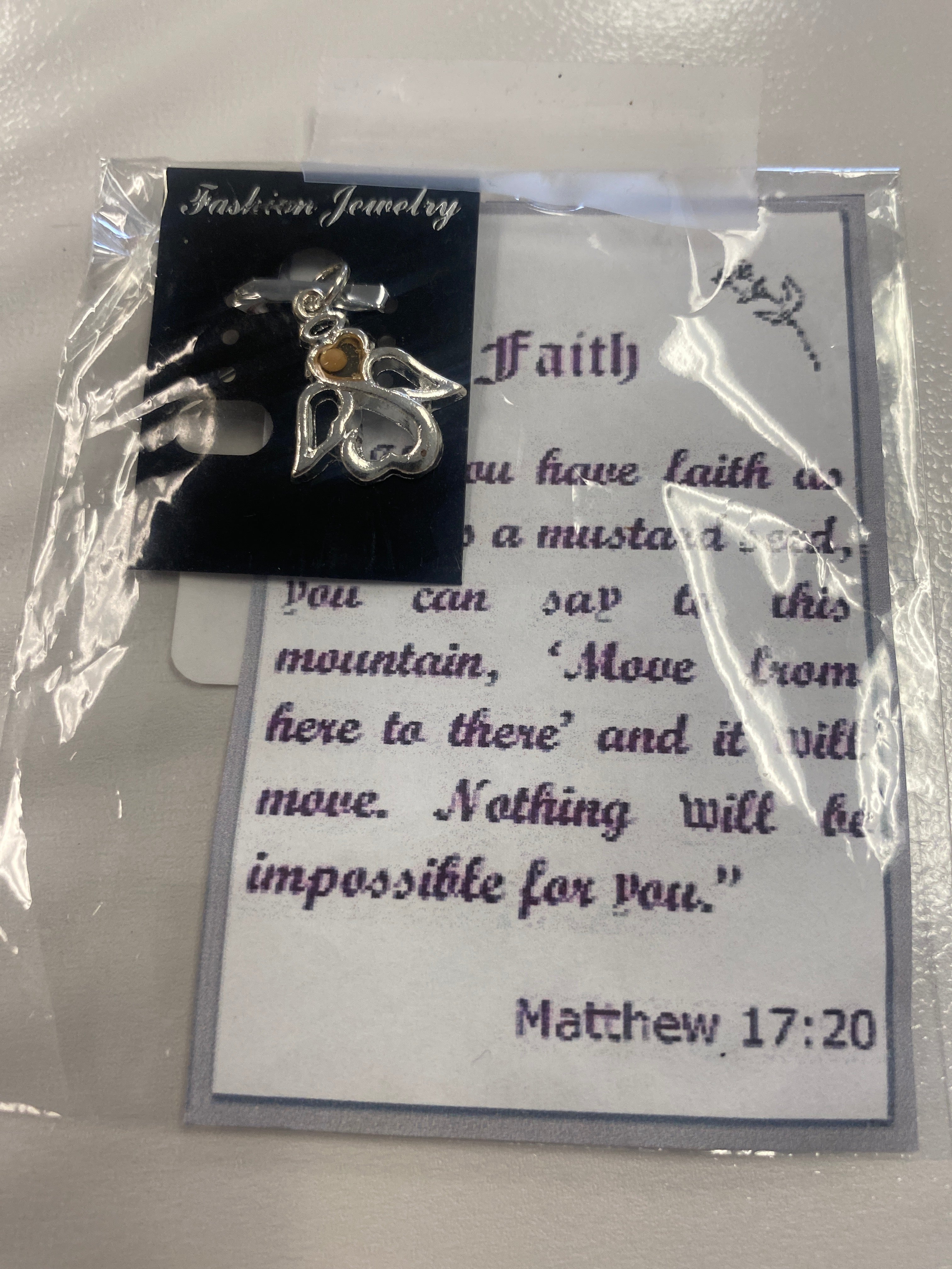 Faith Mustard Seed Angel Pendant