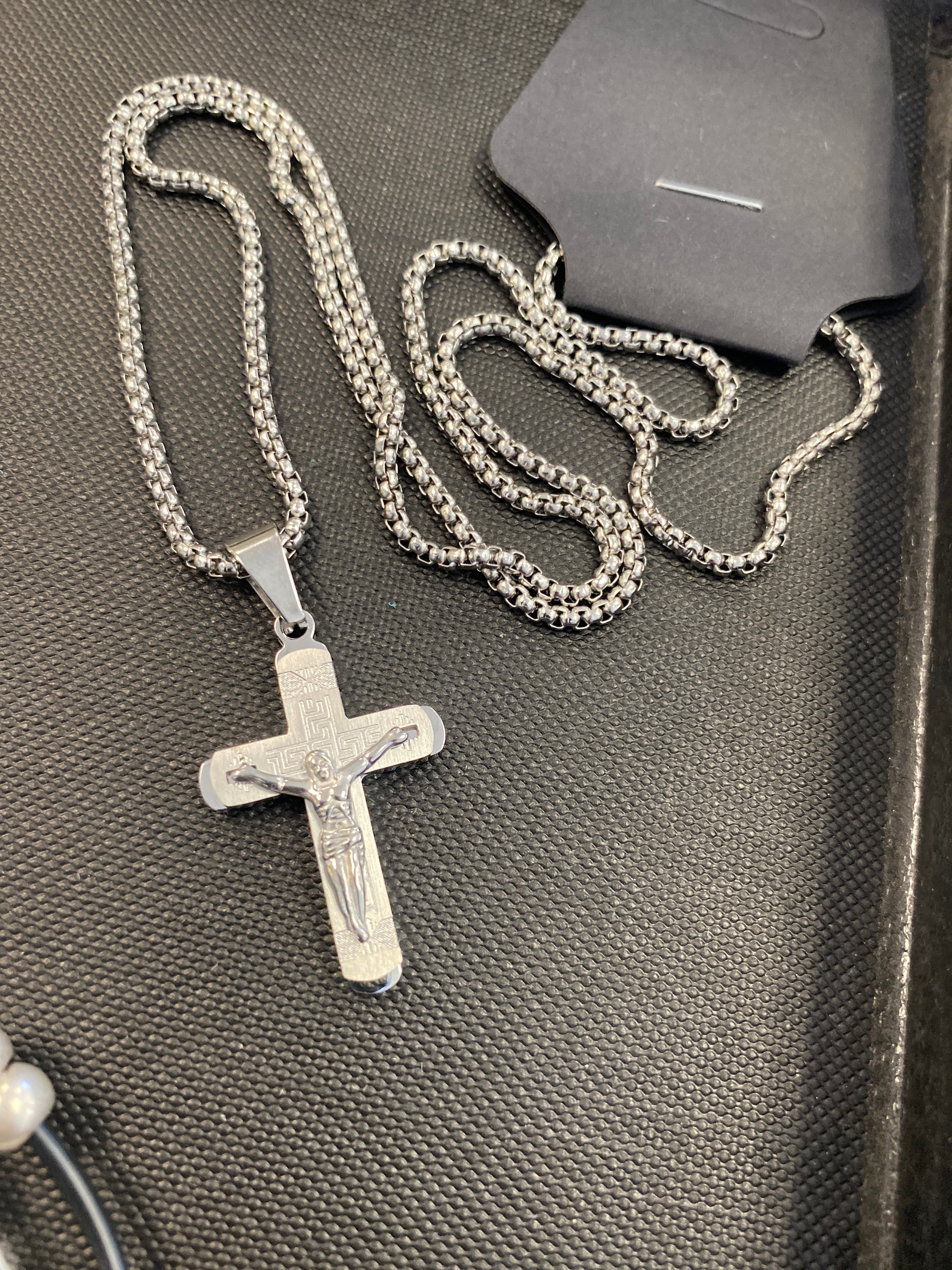 Stainless Steel Crucifix Pendant Necklace
