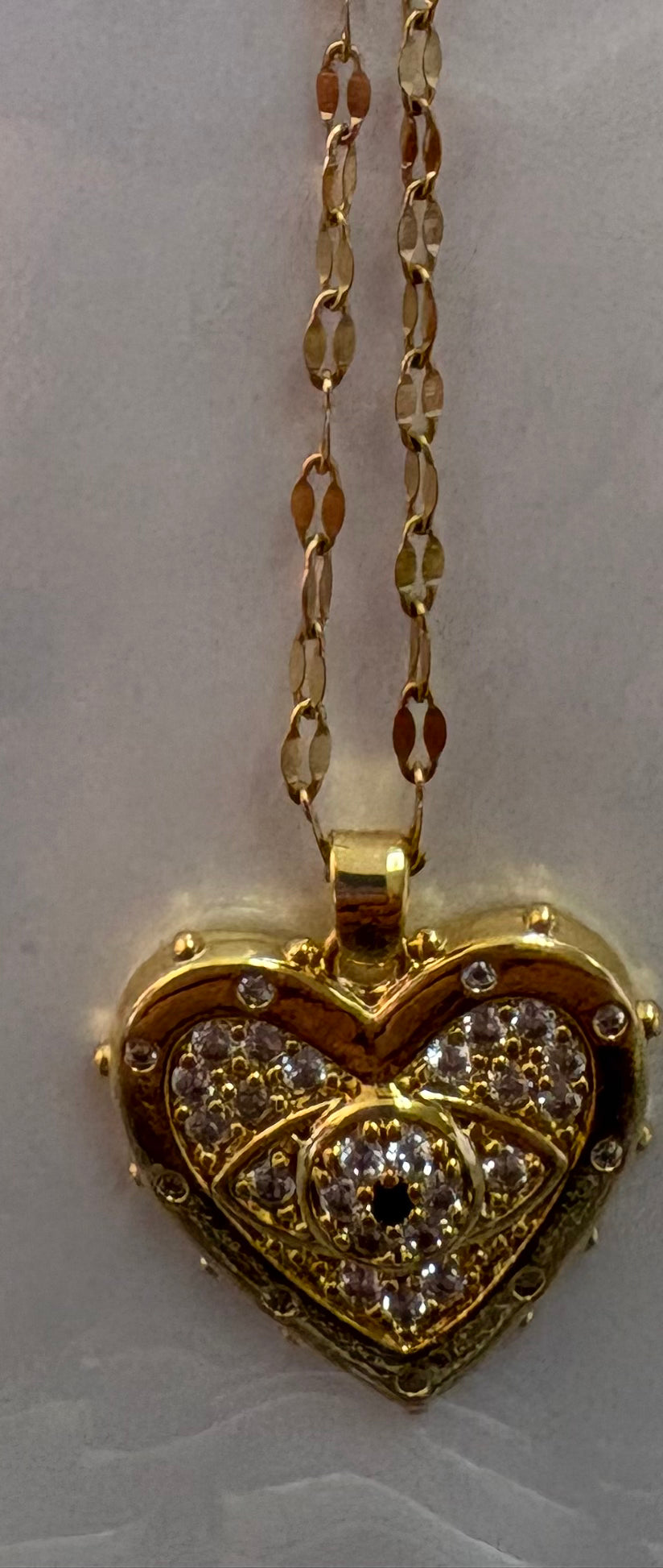 Luxury Gold Plated Alloy Cat EYE Heart Necklace